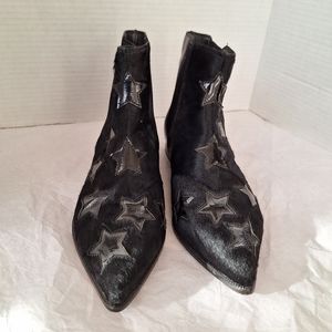 ASH Bliss Chelsea Black Pony Hair Boots Sz 6